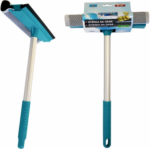 Ściągaczka do okien z gąbką i gumą 25 cm z drążkiem 38 cm