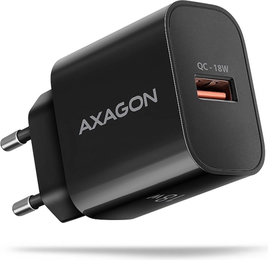 ACU-QC18 QC ładowarka sieciowa 18 W, 1x port USB-A, QC3.0/AFC/FCP/SMART czarna
