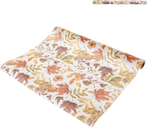 Papierowy bieżnik na stół z jesiennym motywem liści 180 × 40 cm