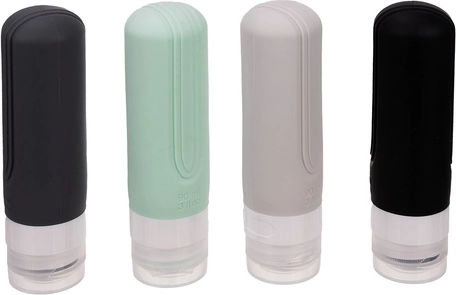 4 silikonowe buteleczki 90 ml z zamknięciem „no-drip”