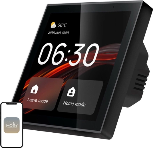 Moes inteligentny naścienny panel sterujący do smart home (Wi‑Fi/Zigbee, 4" dotykowy LCD)