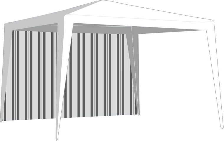 Ścianka boczna do altany ogrodowej 295 × 190 cm bez okna, biało‑zielone pasy