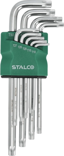 Stalco zestaw przedłużanych kluczy TORX T10–T50, 9 szt., CrV