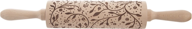 Drewniany wałek dekoracyjny z wzorem łodyg 20/38 cm
