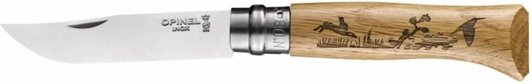 Opinel N°08 Inox Animalia 2019, nóż składany, drewno dębowe, motyw zająca