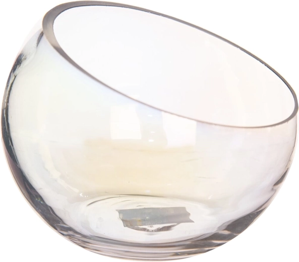 Dekoracyjny szklany wazon z perłowym efektem 14,5 × 14,5 × 11,5 cm