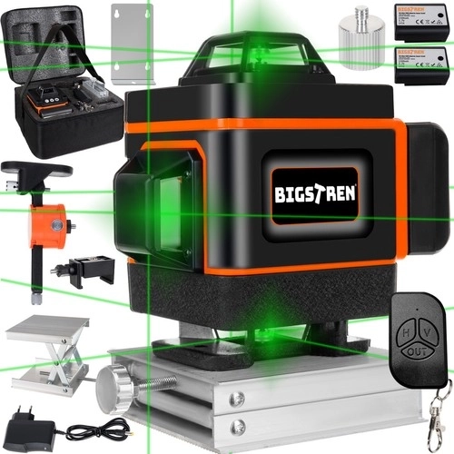 Dokładna 4D poziomica laserowa 16 linii - zielony laser 360°