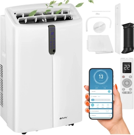 Przenośna klimatyzacja Ruhhy 3,5 kW Wi‑Fi 4w1 (chłodzenie/ogrzewanie/osuszanie/wentylacja) 12000 BTU