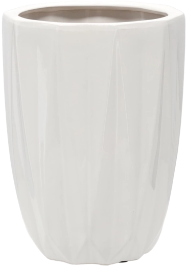 Ceramiczna osłona na doniczkę 24 × 24 × 32 cm biały połysk
