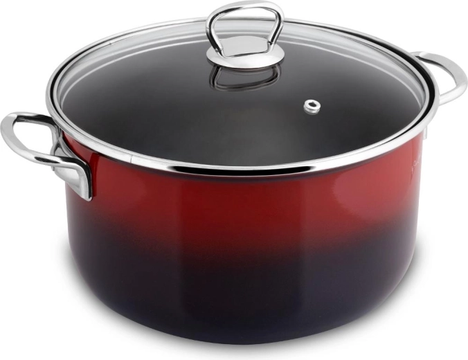 Lamart emaliowany rondel z pokrywką 22 cm