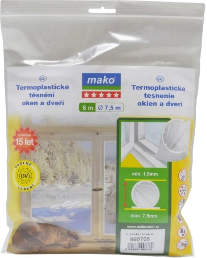 Uszczelka do okien i drzwi z termoplastu EVO 7,5 mm, 6,5 m, MAKO