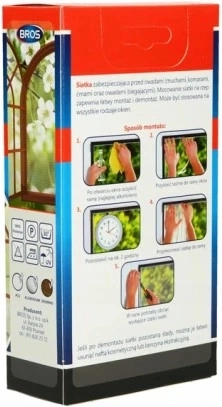 Siatka przeciw owadom BROS do okien 150 × 180 cm – czarna