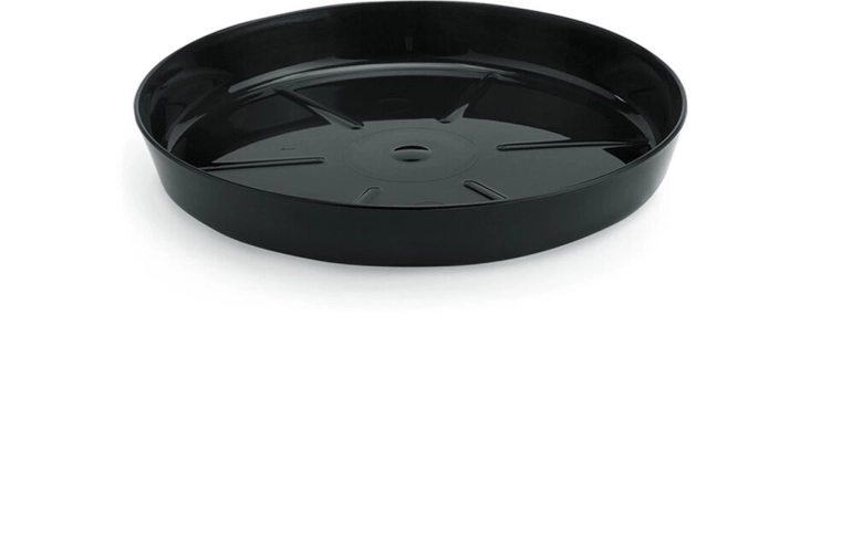 Podstawka pod doniczkę Lamela Magnolia, czarna, średnica 11,2 cm