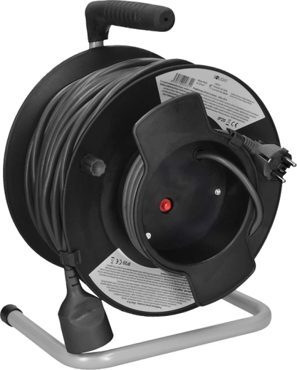 Solight przedłużacz bębnowy 50 m, 1 gniazdo, czarny