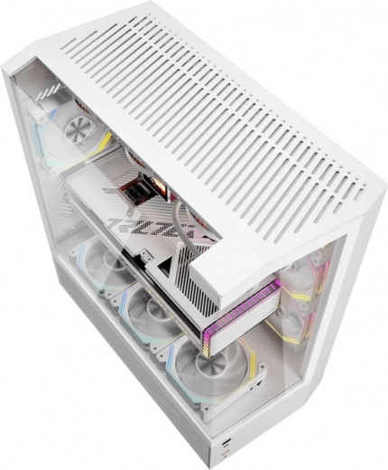 Trzy strony z hartowanego szkła i efekt ARGB