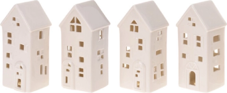 Porcelanowy domek z oświetleniem LED 16 cm, mix wariantów