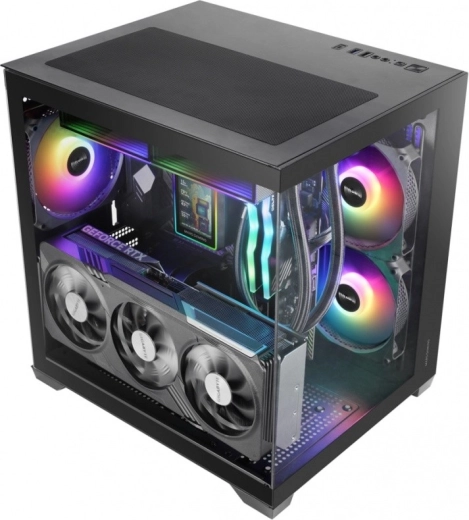 Mars MC-VIEW3 czarna obudowa microATX 3× ARGB