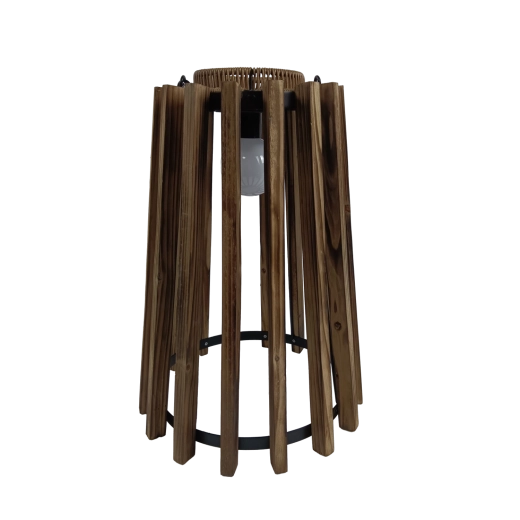 Drewniany lampion solarny LED 47 cm