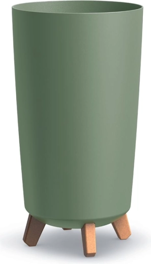 Doniczka na nóżkach Gracia Tubus Slim 23,9 cm – ziemista zielona