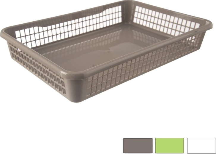 Plastikowy organizer – niski koszyk 38,5 × 25,5 × 6,5 cm (mix kolorów)