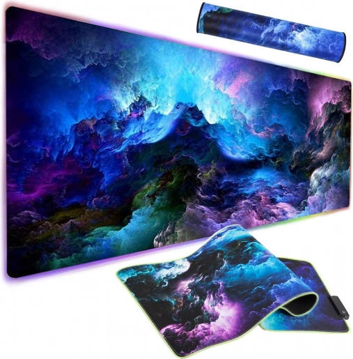 Podświetlana mata gamingowa LED RGB XXL 90x40 cm