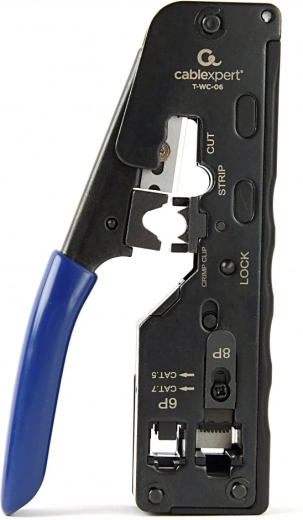 Uniwersalne szczypce zaciskowe do złączy RJ45/RJ12/RJ11 (pass-through)