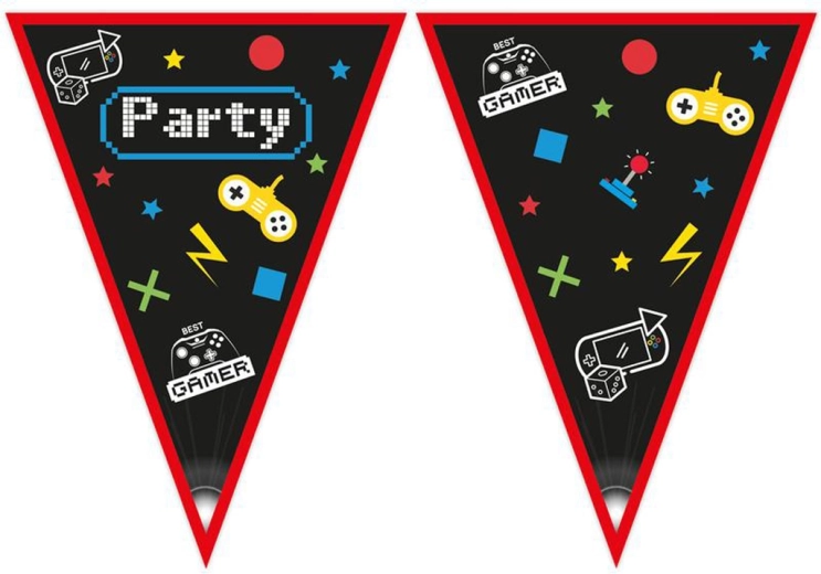 Papierowa girlanda flagi Gamer 2,3 m