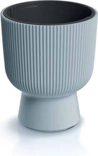 Donica Milly z wkładem 39 cm – jasnoszara, żebrowany design do wnętrz i na zewnątrz