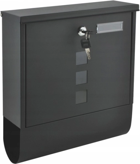 Stalowa skrzynka pocztowa antracytowa z zamkiem