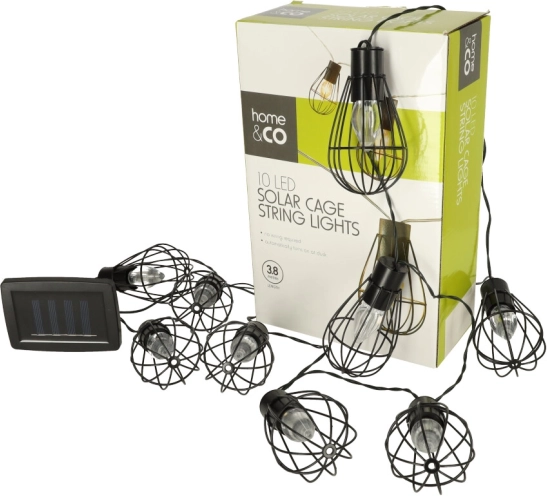 Oświetlenie ogrodowe – solarna girlanda żarówkowa loft 10 LED