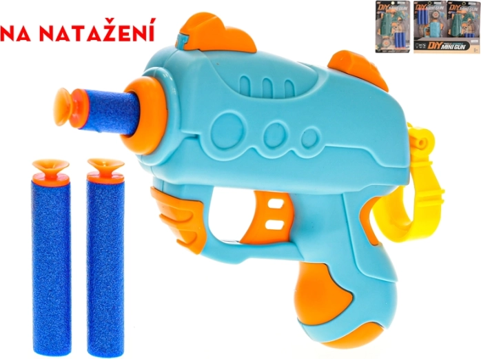 Dziecięcy pistolet na naciąg z tarczą i piankowymi nabojami 3 szt.