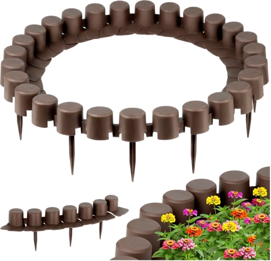Brązowa palisada ogrodowa 220 cm, zestaw 4 szt.