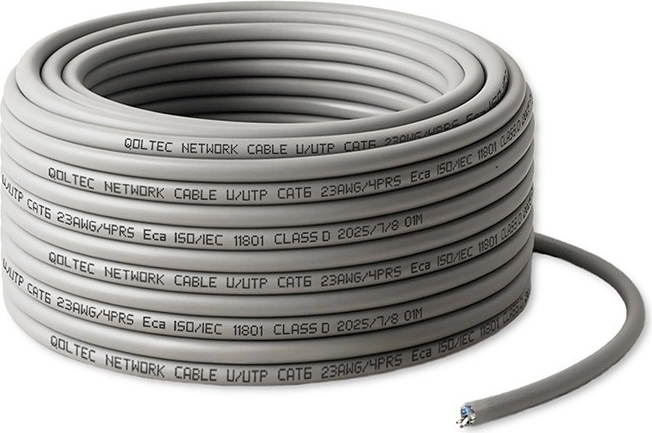 Kabel sieciowy UTP Cat6 25 m – miedziany, 1 Gb/s, szary