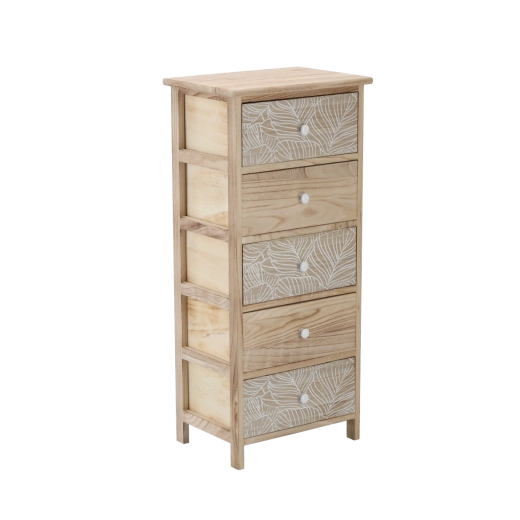 Komoda Luiza z 5 szufladami z drewna paulownia 40 × 29 × 90 cm
