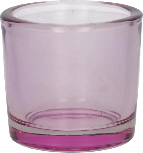 Świecznik na tealight Espen 6,5 × 6 cm fioletowy przezroczyste szkło