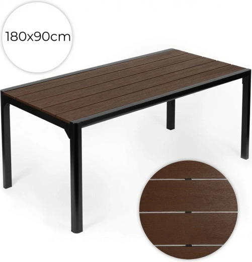 Stół ogrodowy MultiGarden 180 × 90 cm, brązowy, dla 6–8 osób