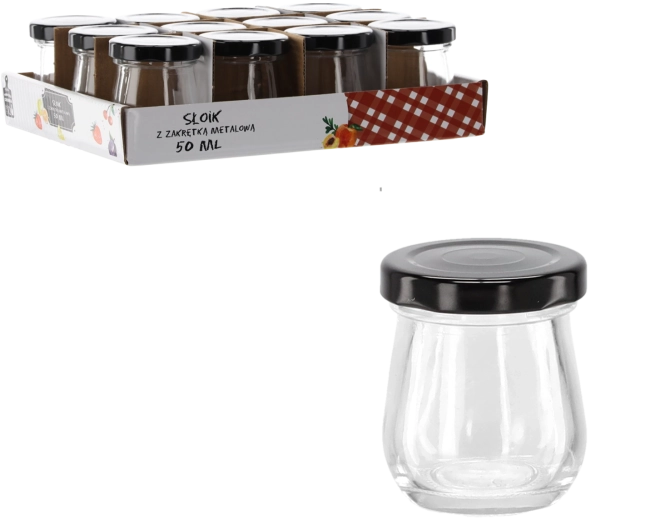 Słoiczek 50 ml z czarną metalową zakrętką