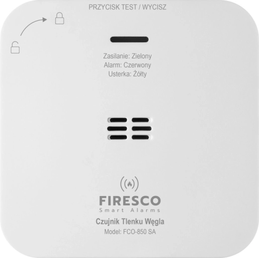 Autonomiczny detektor tlenku węgla Firesco FCO-850 SA (żywotność 10 lat)