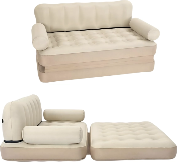 Dmuchana dwuosobowa rozkładana sofa 5 w 1 – kanapa, leżanka i łóżko do domu, do ogrodu i nad wodę