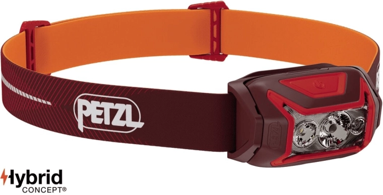 Petzl Actik core red ładowalna latarka czołowa, czerwona