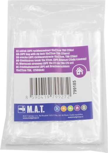 Woreczki strunowe LDPE 15 × 22 cm, transparentne, 25 szt.