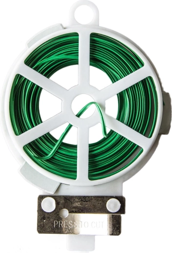 Płaski drucik wiążący z powłoką z tworzywa sztucznego i urządzeniem tnącym 30 m