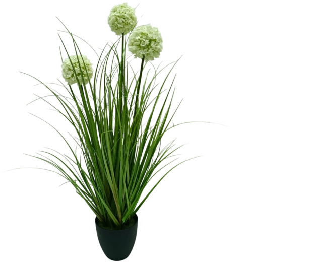 Sztuczny czosnek ozdobny w doniczce, biały, 70 cm Garden Line