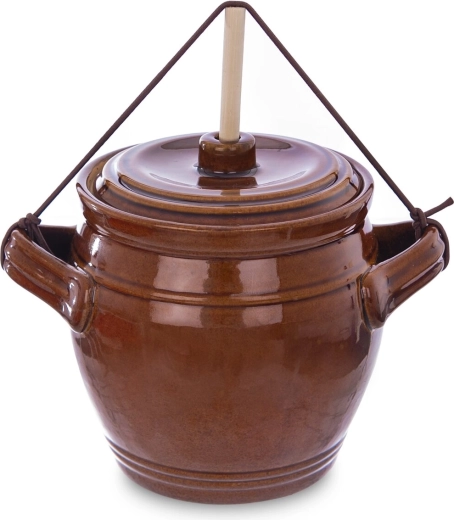 Ceramiczny garnek do marynowania warzyw z pokrywką 1,3 l