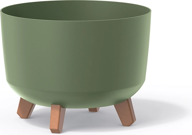 Doniczka na nóżkach Gracia Standard 28,5 cm – ziemista zielona