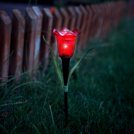 Solarny lampion LED w kształcie tulipana - 1 sztuka