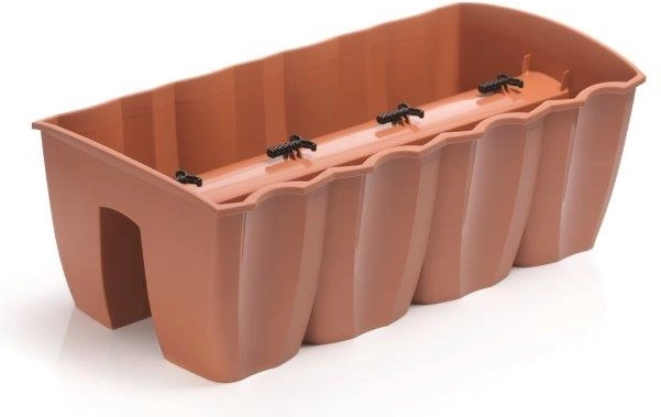 Skrzynka na balustradę Crown 58 cm terakota