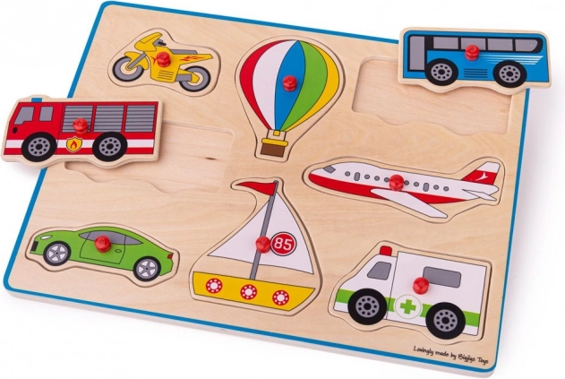 Drewniane puzzle środki transportu Bigjigs Toys