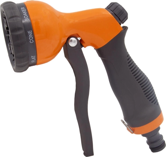 Ogrodowy pistolet strumieniowy DELUX z 8 funkcjami, metalowy