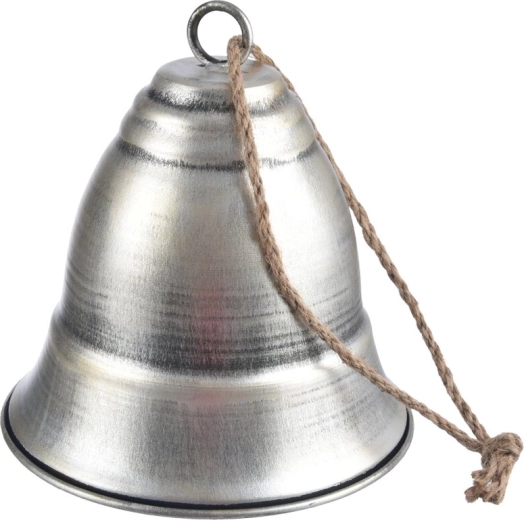 Wiszący metalowy dzwonek brązowy antyk 19 cm
